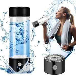 Générateur d&rsquo;Eau D&rsquo;hydrogène, 420ML Bouteille à Eau Hydrogène, Générateur d&rsquo;Eau Hydrogène Portable, USB Bouteille d&rsquo;Hydrogène, Adaptée pour le Sport, le Voyages le Cadeaux(Noir)