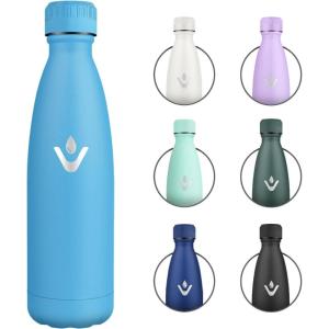 Gourde Inox 1L, Gourde Isotherme Réutilisable, Bouteille d&rsquo;eau Acier Inoxydable, Étanche Double Paroi, Gourde Sport sans BPA, Bouteille Isotherme pour École, Sport, Bureau, Gym, Yoga, Camping(Bleu Ciel)