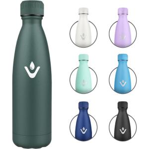 Gourde Inox 1L, Gourde Isotherme Réutilisable, Bouteille d&rsquo;eau Acier Inoxydable, Étanche Double Paroi, Gourde Sport sans BPA, Bouteille Isotherme pour École, Sport, Bureau, Gym, Yoga, Camping(Vert Olive)