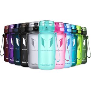 Super Sparrow Bouteille d&rsquo;eau – Gourde – 350ml/500ml/750ml/1000ml – sans BPA – Convient pour Le Sport, la randonnée, l&rsquo;école, Le Bureau, en Plein air(Menthe)