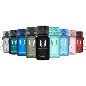 Super Sparrow Bouteille d&rsquo;eau – Gourde – 350ml/500ml/750ml/1000ml – sans BPA – Convient pour Le Sport, la randonnée, l&rsquo;école, Le Bureau, en Plein air(Noir)