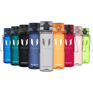 Super Sparrow Bouteille d&rsquo;eau – Gourde – 350ml/500ml/750ml/1000ml – sans BPA – Convient pour Le Sport, la randonnée, l&rsquo;école, Le Bureau, en Plein air(Transparent – Gris)