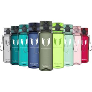 Super Sparrow Bouteille d&rsquo;eau – Gourde – 350ml/500ml/750ml/1000ml – sans BPA – Convient pour Le Sport, la randonnée, l&rsquo;école, Le Bureau, en Plein air(Transparent – Sauge)