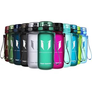 Super Sparrow Bouteille d&rsquo;eau – Gourde – 350ml/500ml/750ml/1000ml – sans BPA – Convient pour Le Sport, la randonnée, l&rsquo;école, Le Bureau, en Plein air(Vert Forêt)