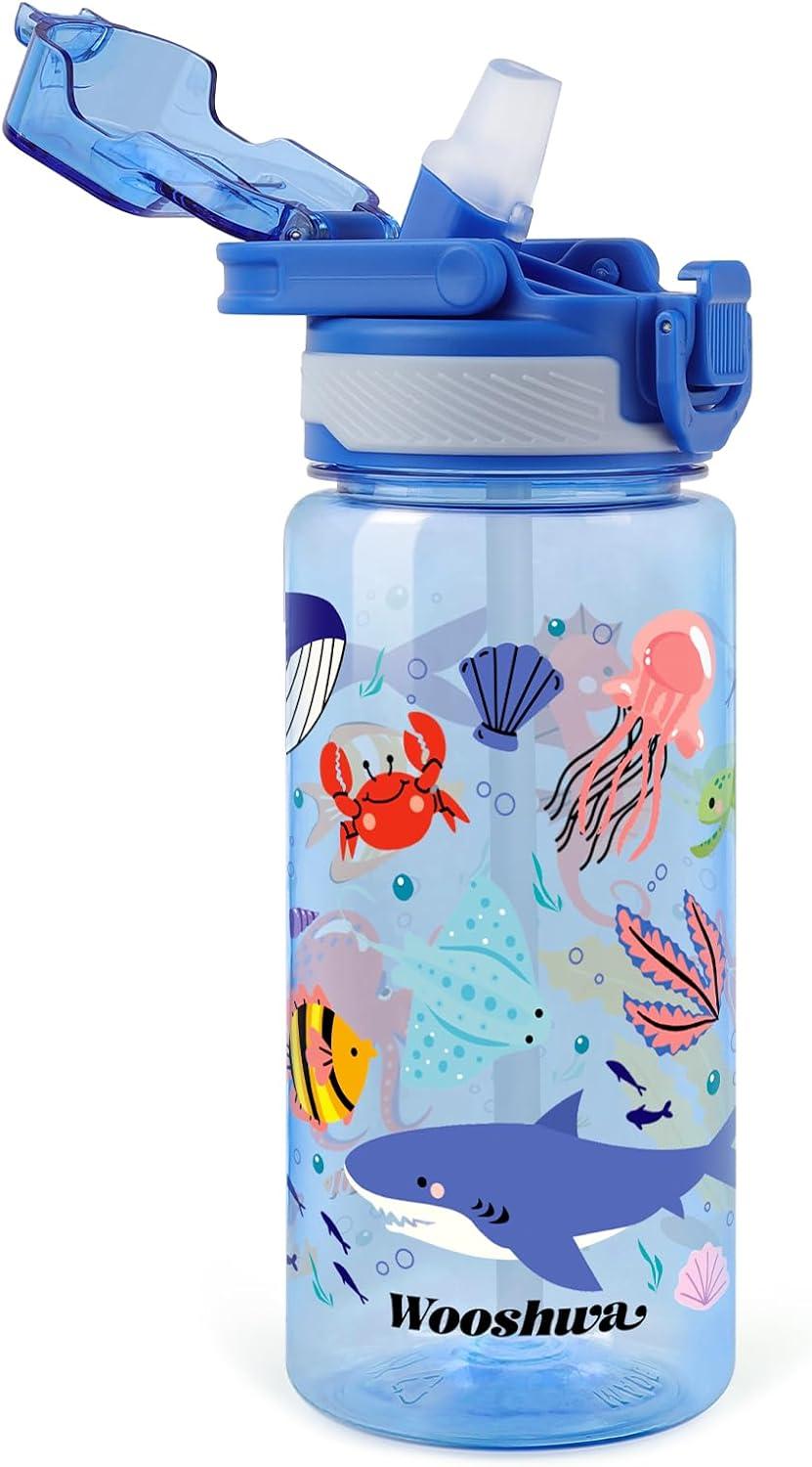 image:imageGourde avec Paille 480ml Anti Fuite Portable Bouteille Deau Sans BPA amp Verrouillage Scuris pour Sport Dinosaure amp LicorneAnimaux Marins