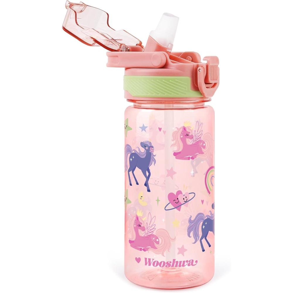 image:imageGourde avec Paille 480ml Anti Fuite Portable Bouteille Deau Sans BPA amp Verrouillage Scuris pour Sport Dinosaure amp LicorneLicorne
