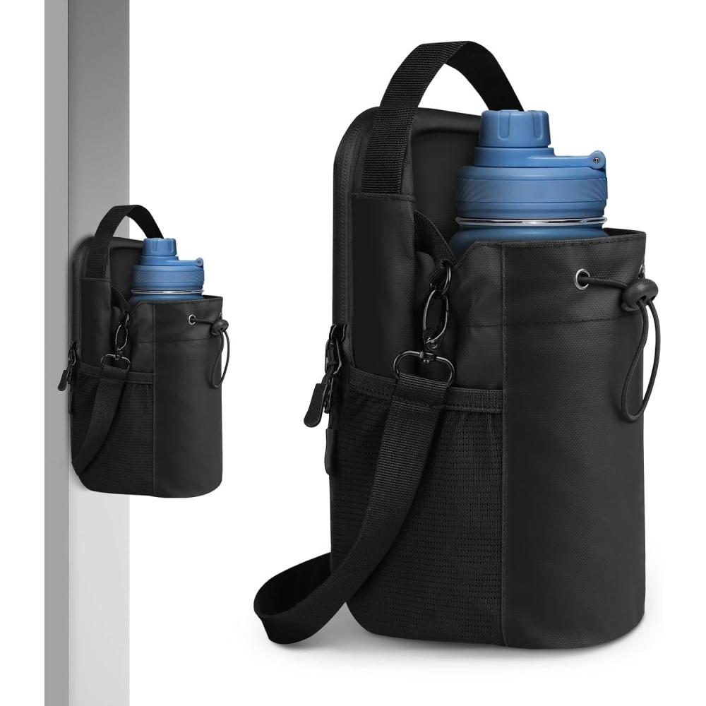 image:imageSac de Sport Magntique Sac Banane Gym avec Bandoulire Ajustable Sac Magntique Sport avec Fixation Aimante pour Bouteilles deau de 15L Sac de Course pour Homme FemmeNoir