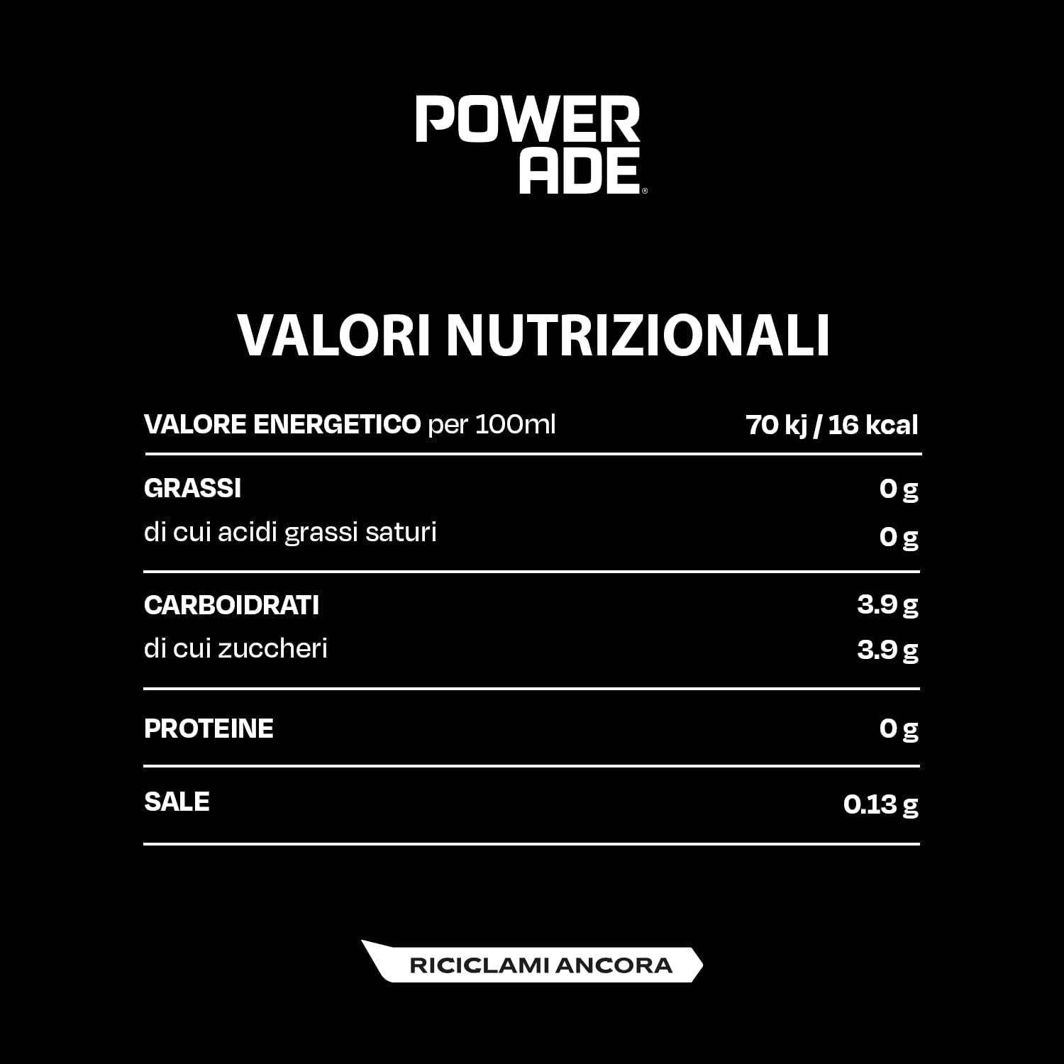 image:image12 boissons nergisantes Powerade Limone Bevanda energetica citron 50 clCitron