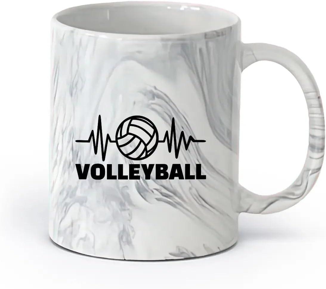 image:imageCaf et boissons chaudes Logo des joueurs de volleyball jeu dquipe sportive 11oz320ml Cadeau humoristique pour les amateurs de caf les collgues et les amis VertS08002