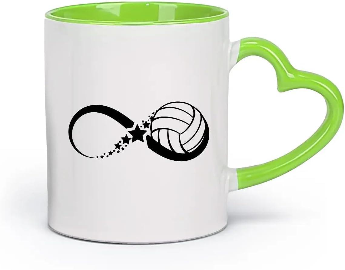image:imageCaf et boissons chaudes Logo des joueurs de volleyball jeu dquipe sportive 11oz320ml Cadeau humoristique pour les amateurs de caf les collgues et les amis VertS07995