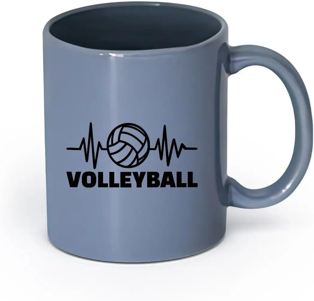 image:imageCaf et boissons chaudes Logo des joueurs de volleyball jeu dquipe sportive 11oz320ml Cadeau humoristique pour les amateurs de caf les collgues et les amis VertS08002