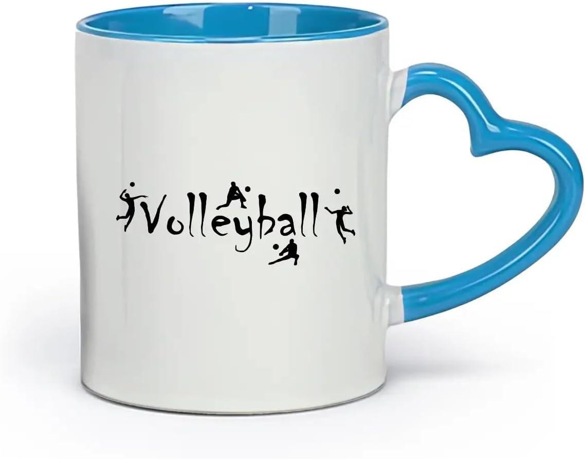image:imageCaf et boissons chaudes Logo des joueurs de volleyball jeu dquipe sportive 11oz320ml Cadeau humoristique pour les amateurs de caf les collgues et les amis VertS08009