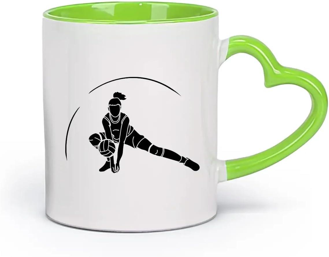 image:imageCaf et boissons chaudes Logo des joueurs de volleyball jeu dquipe sportive 11oz320ml Cadeau humoristique pour les amateurs de caf les collgues et les amis VertS08003