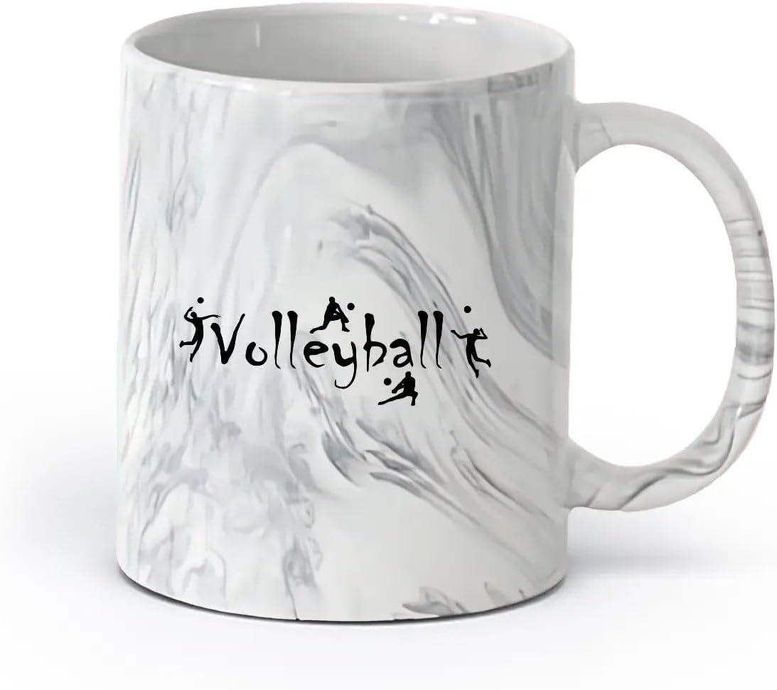 image:imageCaf et boissons chaudes Logo des joueurs de volleyball jeu dquipe sportive 11oz320ml Cadeau humoristique pour les amateurs de caf les collgues et les amis VertS08009