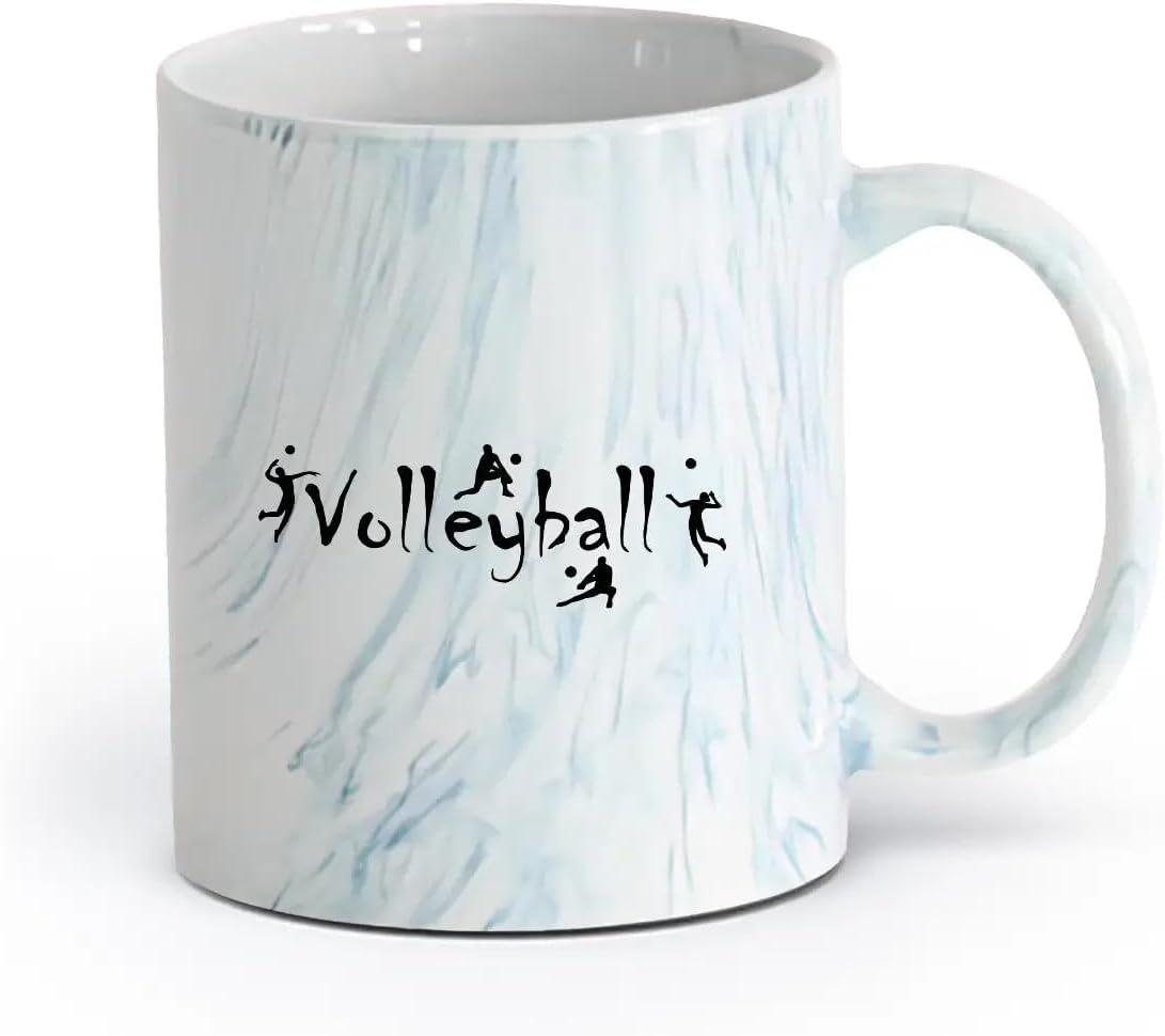 image:imageCaf et boissons chaudes Logo des joueurs de volleyball jeu dquipe sportive 11oz320ml Cadeau humoristique pour les amateurs de caf les collgues et les amis VertS08009