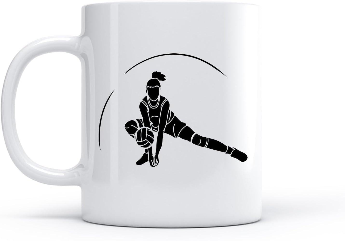 image:imageCaf et boissons chaudes Logo des joueurs de volleyball jeu dquipe sportive 11oz320ml Cadeau humoristique pour les amateurs de caf les collgues et les amis VertS08003