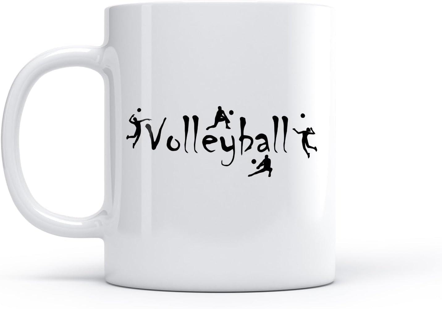 image:imageCaf et boissons chaudes Logo des joueurs de volleyball jeu dquipe sportive 11oz320ml Cadeau humoristique pour les amateurs de caf les collgues et les amis VertS08009