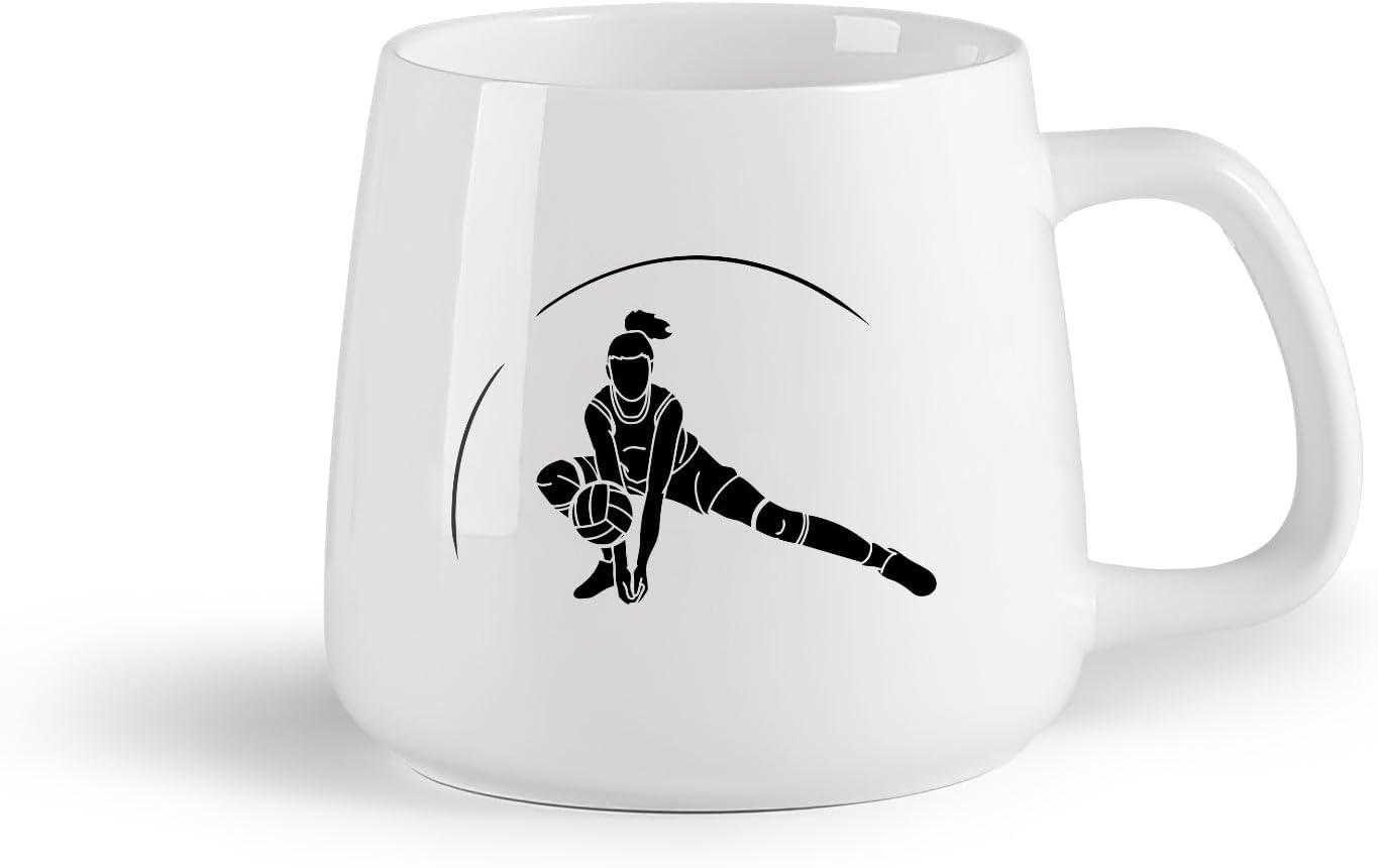 image:imageCaf et boissons chaudes Logo des joueurs de volleyball jeu dquipe sportive 11oz320ml Cadeau humoristique pour les amateurs de caf les collgues et les amis VertS08003