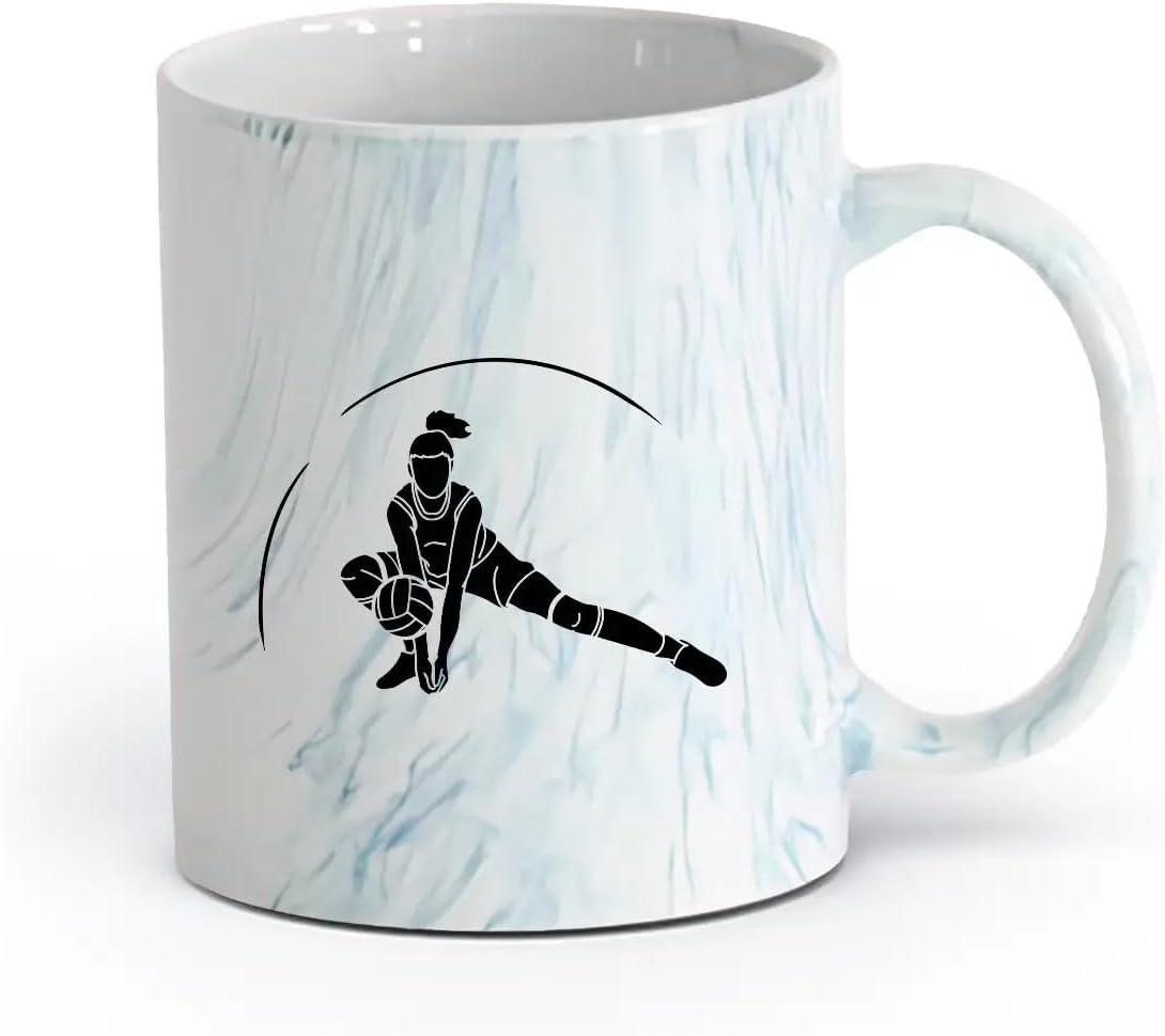image:imageCaf et boissons chaudes Logo des joueurs de volleyball jeu dquipe sportive 11oz320ml Cadeau humoristique pour les amateurs de caf les collgues et les amis VertS08003