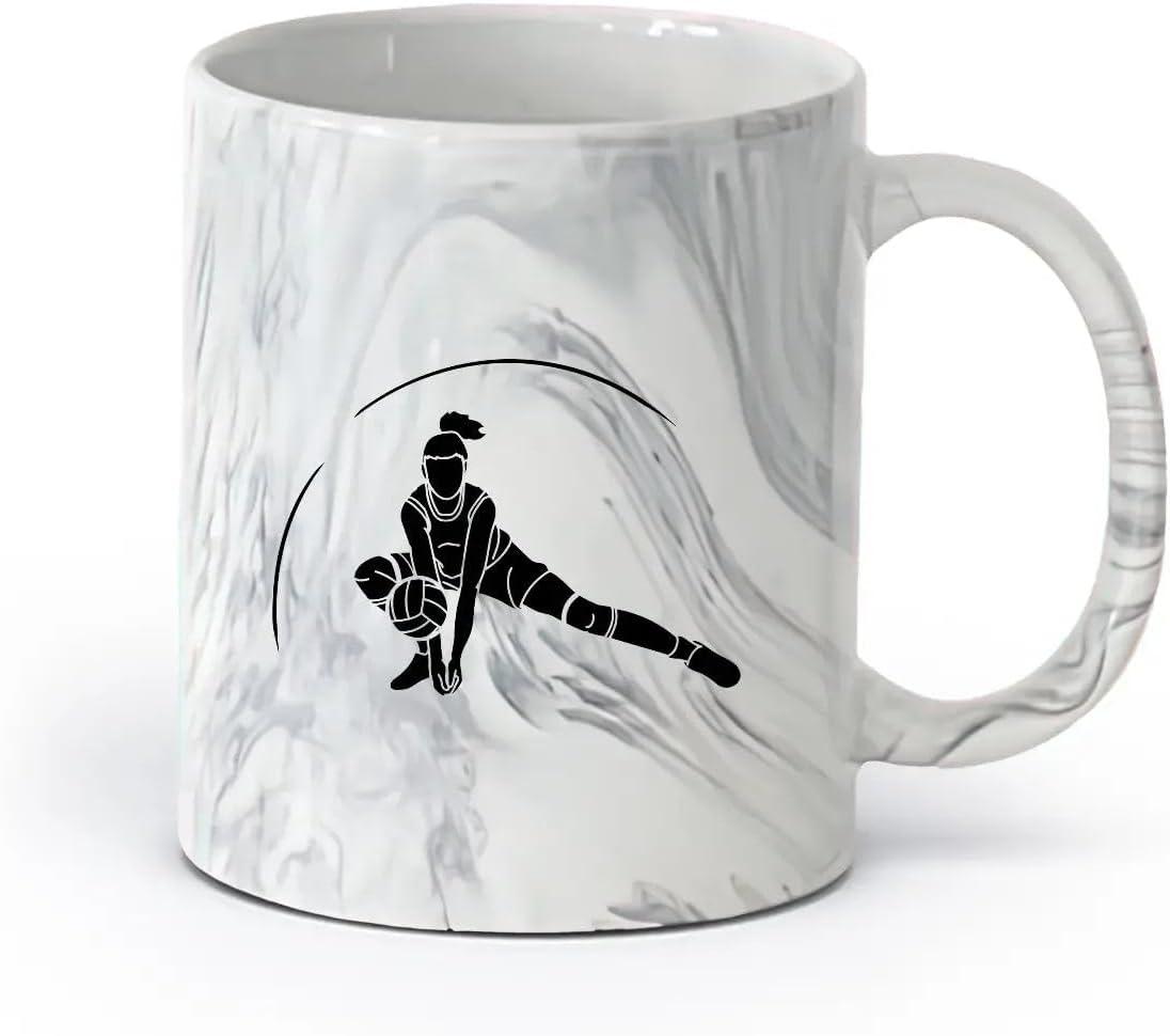 image:imageCaf et boissons chaudes Logo des joueurs de volleyball jeu dquipe sportive 11oz320ml Cadeau humoristique pour les amateurs de caf les collgues et les amis VertS08003