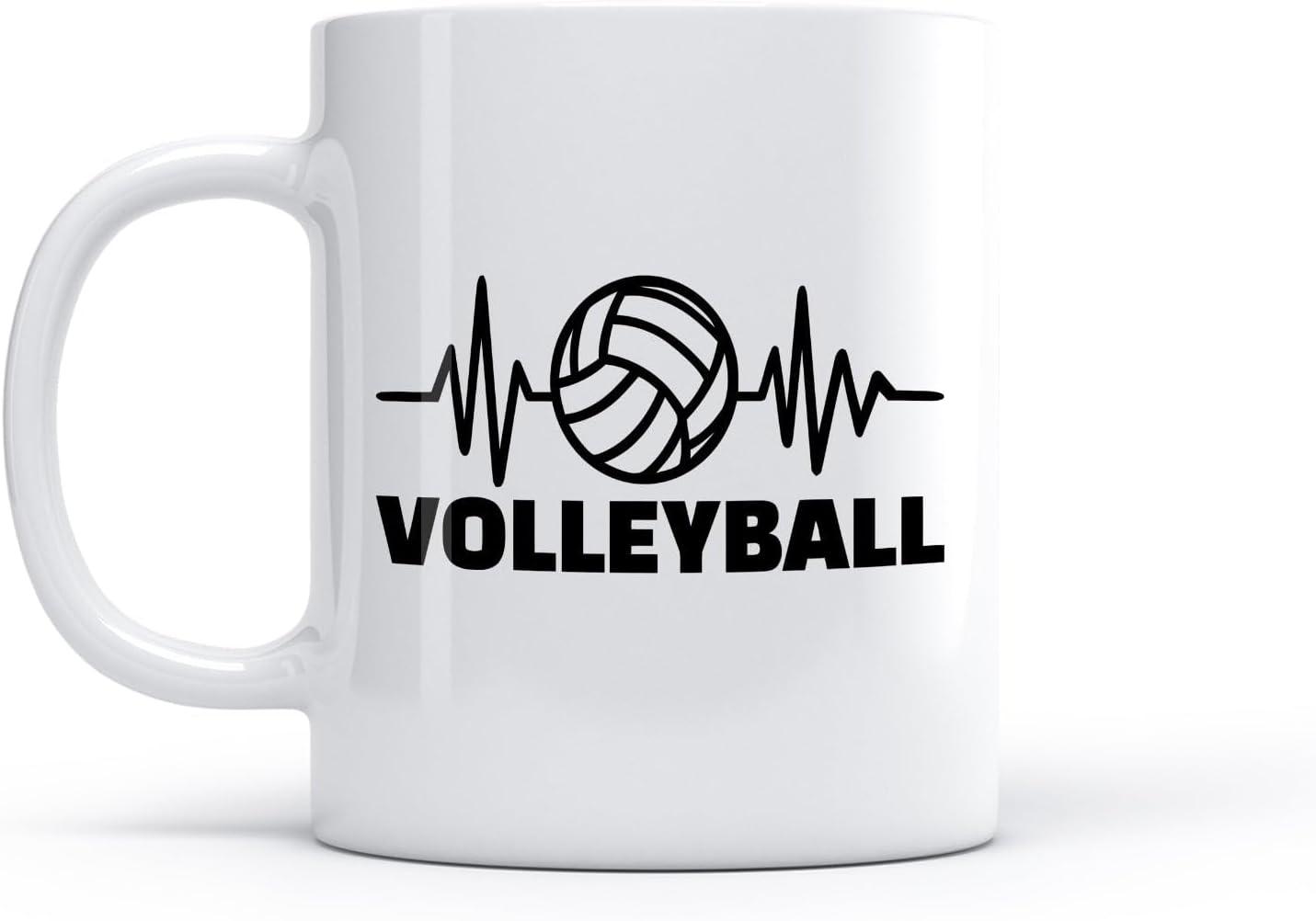 image:imageCaf et boissons chaudes Logo des joueurs de volleyball jeu dquipe sportive 11oz320ml Cadeau humoristique pour les amateurs de caf les collgues et les amis VertS08002