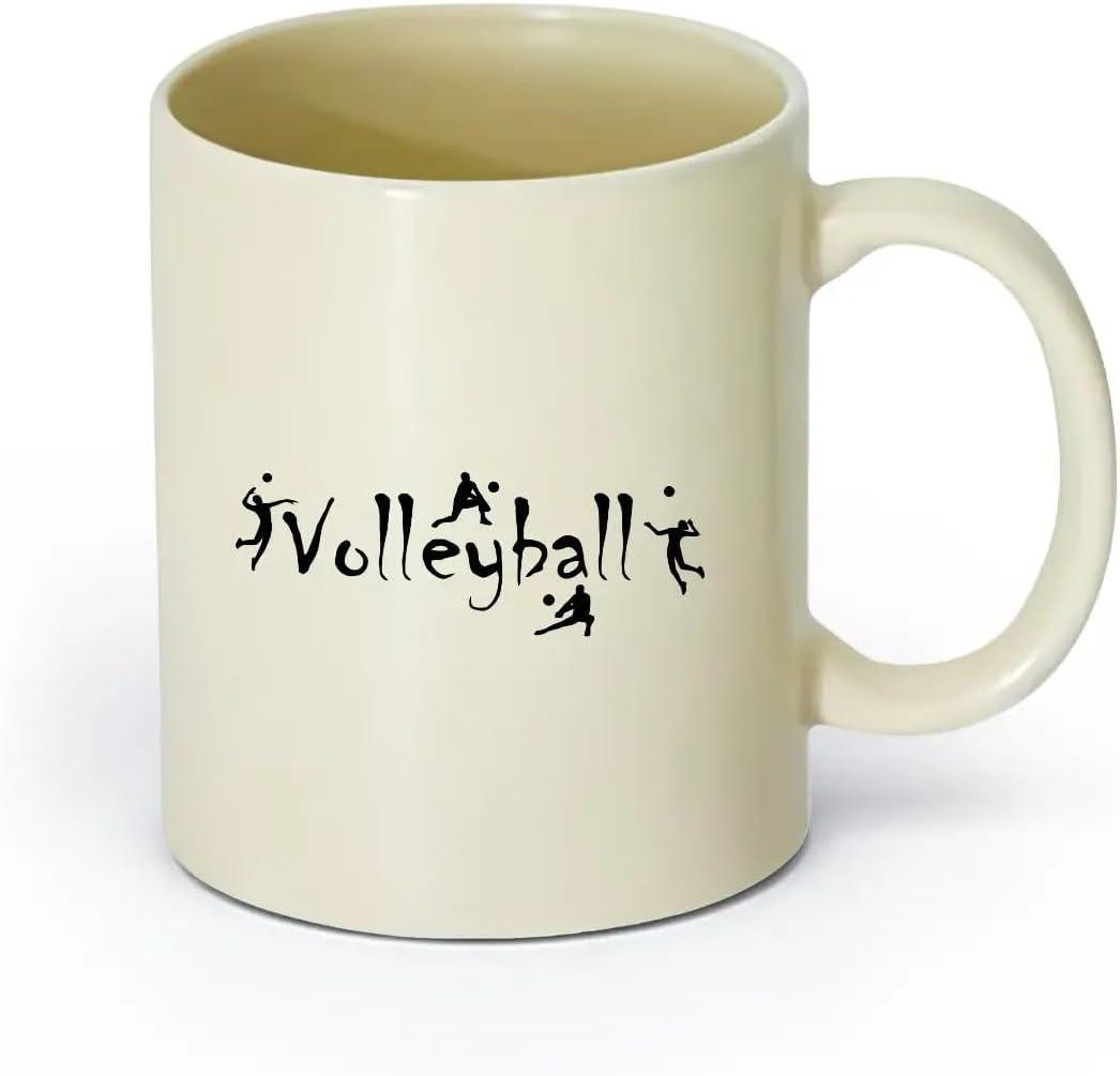 image:imageCaf et boissons chaudes Logo des joueurs de volleyball jeu dquipe sportive 11oz320ml Cadeau humoristique pour les amateurs de caf les collgues et les amis VertS08009
