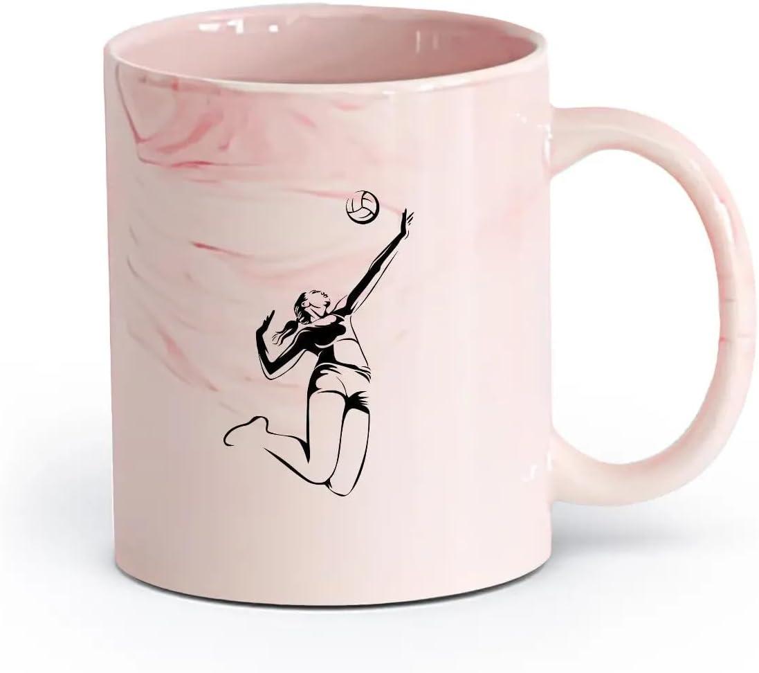 image:imageCaf et boissons chaudes Logo des joueurs de volleyball jeu dquipe sportive 11oz320ml Cadeau humoristique pour les amateurs de caf les collgues et les amis VertS08010
