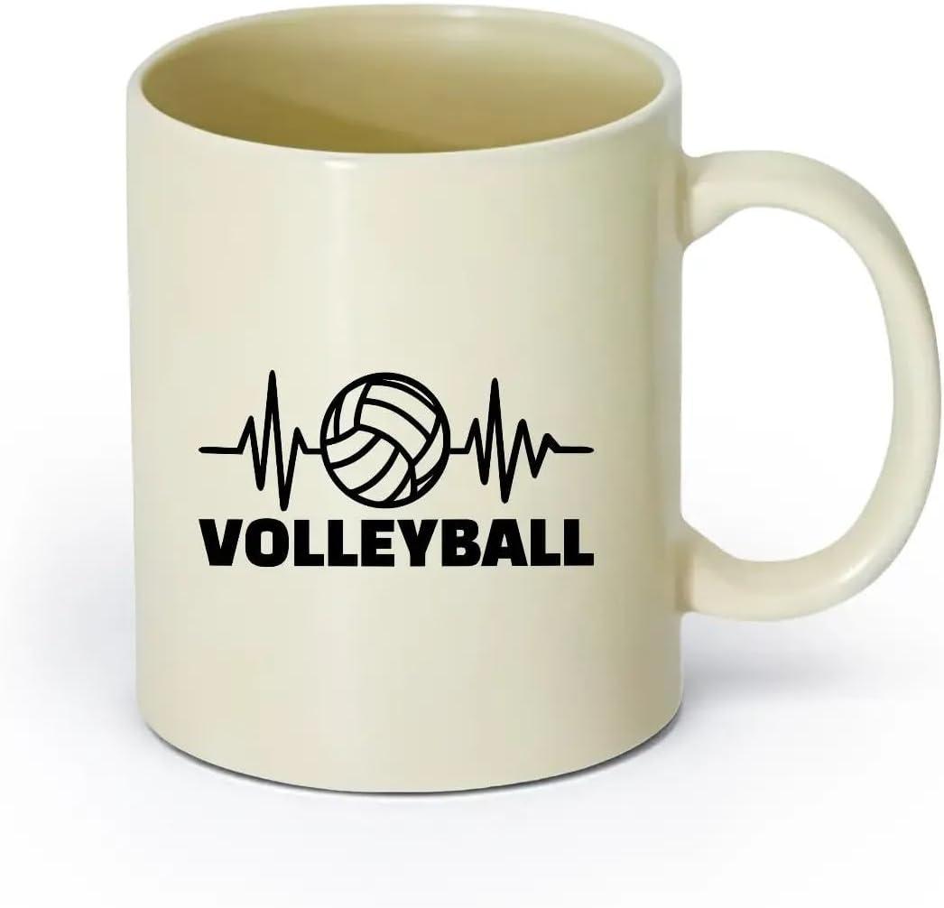 image:imageCaf et boissons chaudes Logo des joueurs de volleyball jeu dquipe sportive 11oz320ml Cadeau humoristique pour les amateurs de caf les collgues et les amis VertS08002