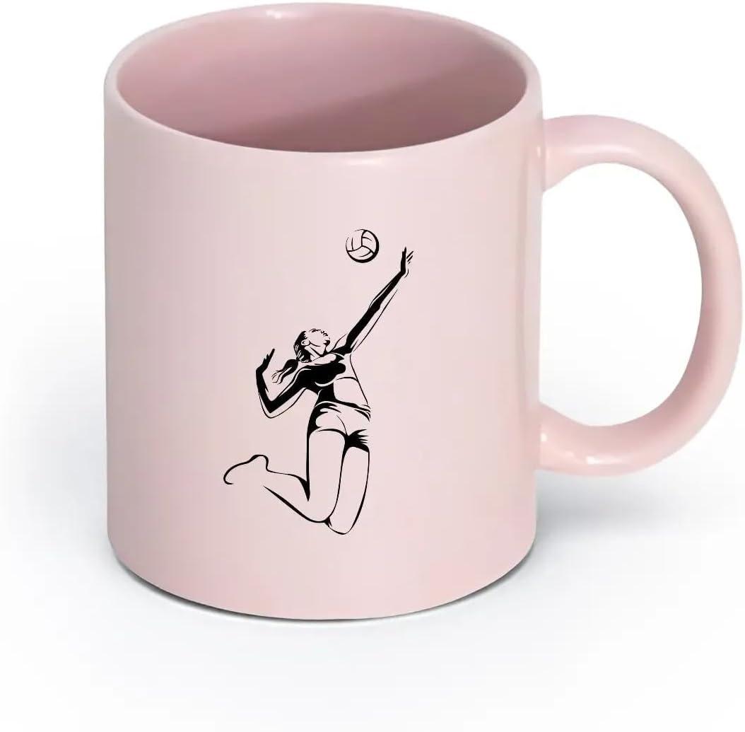 image:imageCaf et boissons chaudes Logo des joueurs de volleyball jeu dquipe sportive 11oz320ml Cadeau humoristique pour les amateurs de caf les collgues et les amis VertS08010