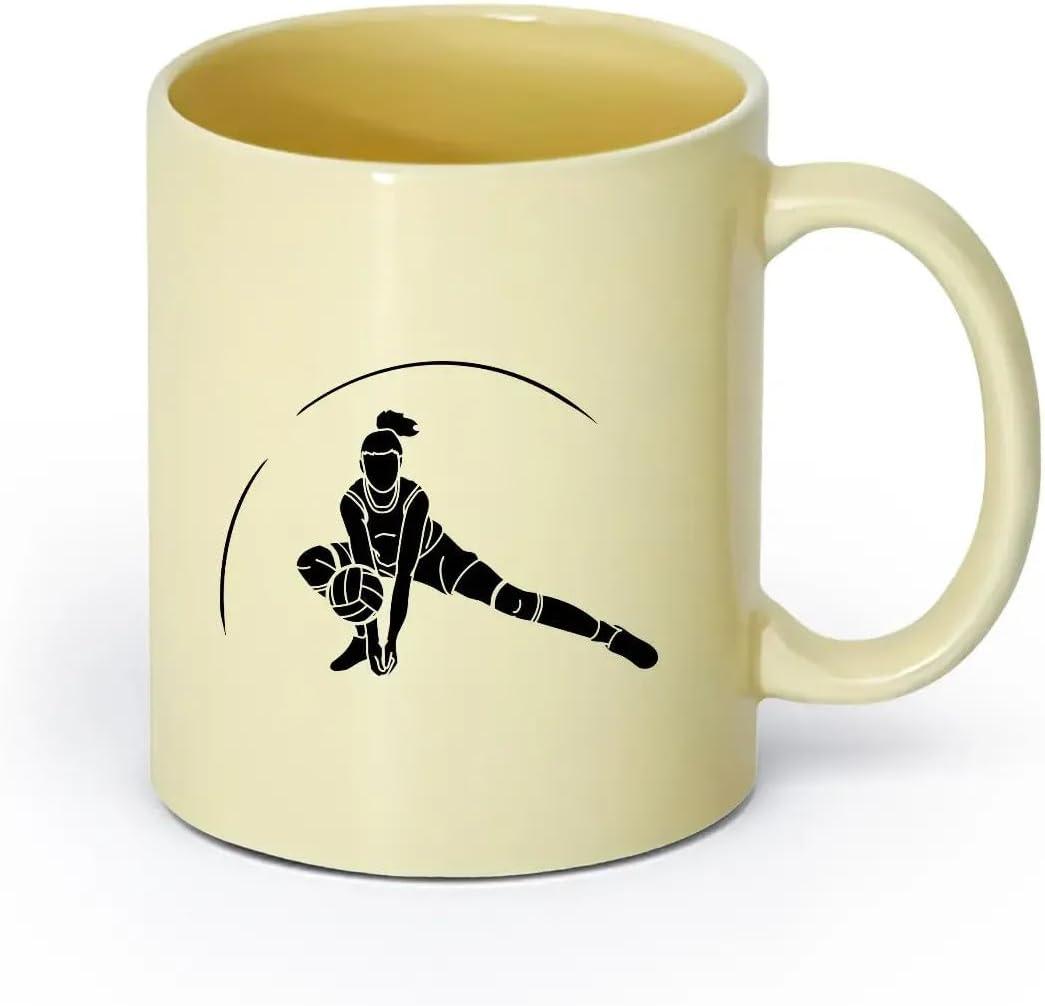 image:imageCaf et boissons chaudes Logo des joueurs de volleyball jeu dquipe sportive 11oz320ml Cadeau humoristique pour les amateurs de caf les collgues et les amis VertS08003