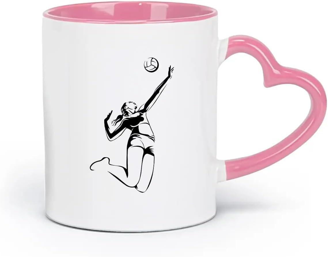image:imageCaf et boissons chaudes Logo des joueurs de volleyball jeu dquipe sportive 11oz320ml Cadeau humoristique pour les amateurs de caf les collgues et les amis VertS08010