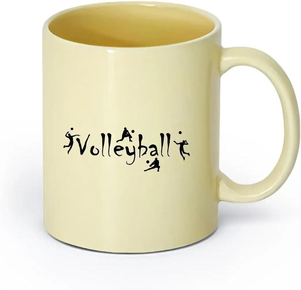 image:imageCaf et boissons chaudes Logo des joueurs de volleyball jeu dquipe sportive 11oz320ml Cadeau humoristique pour les amateurs de caf les collgues et les amis VertS08009
