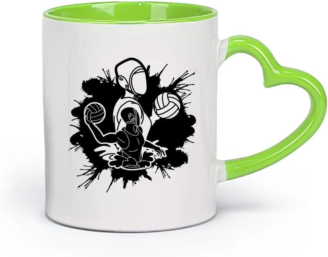 image:imageCaf et boissons chaudes Logo des joueurs de volleyball jeu dquipe sportive 11oz320ml Cadeau humoristique pour les amateurs de caf les collgues et les amis VertS08014