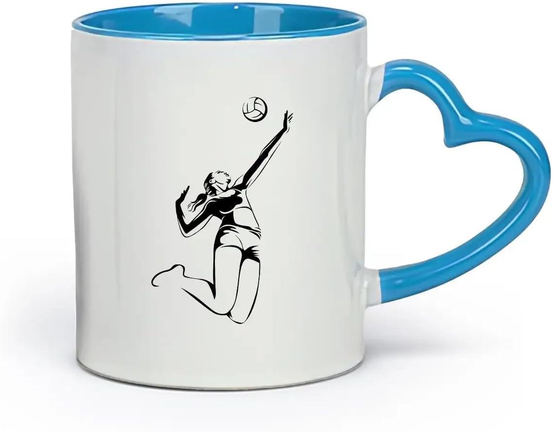 image:imageCaf et boissons chaudes Logo des joueurs de volleyball jeu dquipe sportive 11oz320ml Cadeau humoristique pour les amateurs de caf les collgues et les amis VertS08010