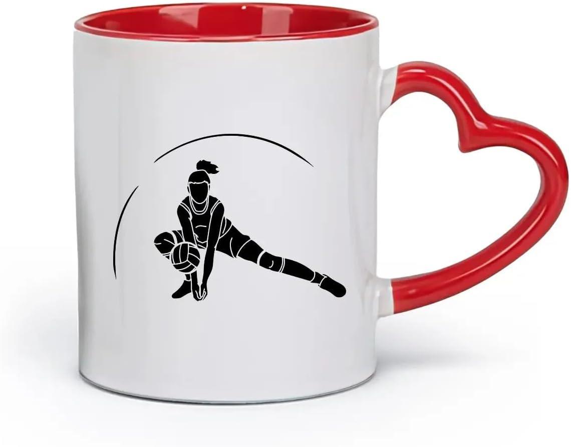 image:imageCaf et boissons chaudes Logo des joueurs de volleyball jeu dquipe sportive 11oz320ml Cadeau humoristique pour les amateurs de caf les collgues et les amis VertS08003
