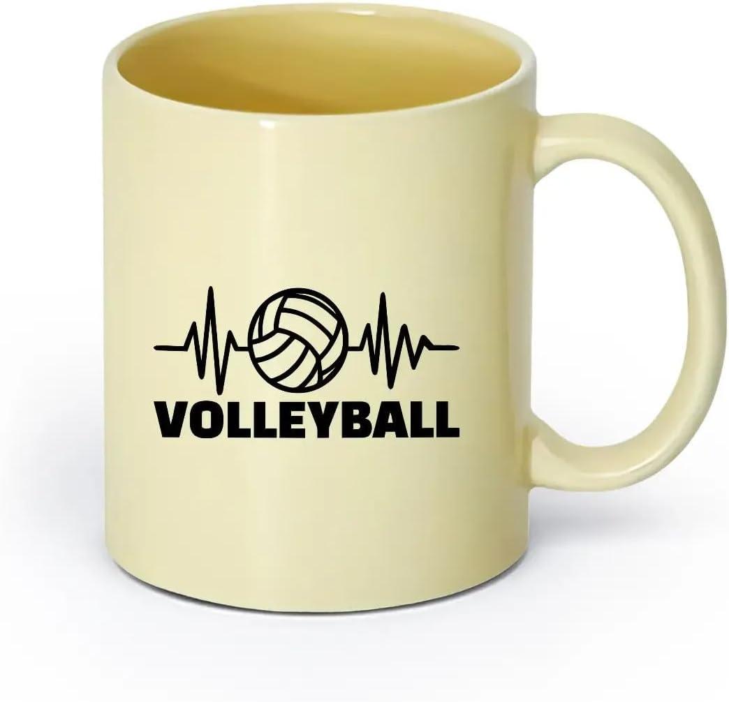 image:imageCaf et boissons chaudes Logo des joueurs de volleyball jeu dquipe sportive 11oz320ml Cadeau humoristique pour les amateurs de caf les collgues et les amis VertS08002