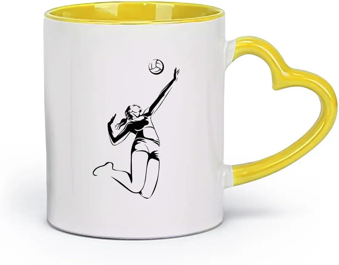 image:imageCaf et boissons chaudes Logo des joueurs de volleyball jeu dquipe sportive 11oz320ml Cadeau humoristique pour les amateurs de caf les collgues et les amis VertS08010