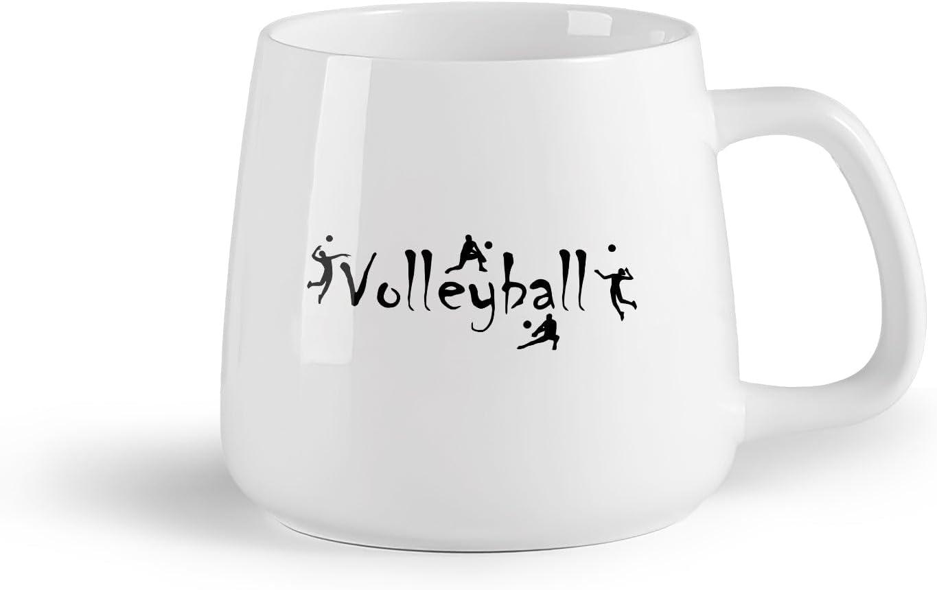 image:imageCaf et boissons chaudes Logo des joueurs de volleyball jeu dquipe sportive 11oz320ml Cadeau humoristique pour les amateurs de caf les collgues et les amis VertS08009