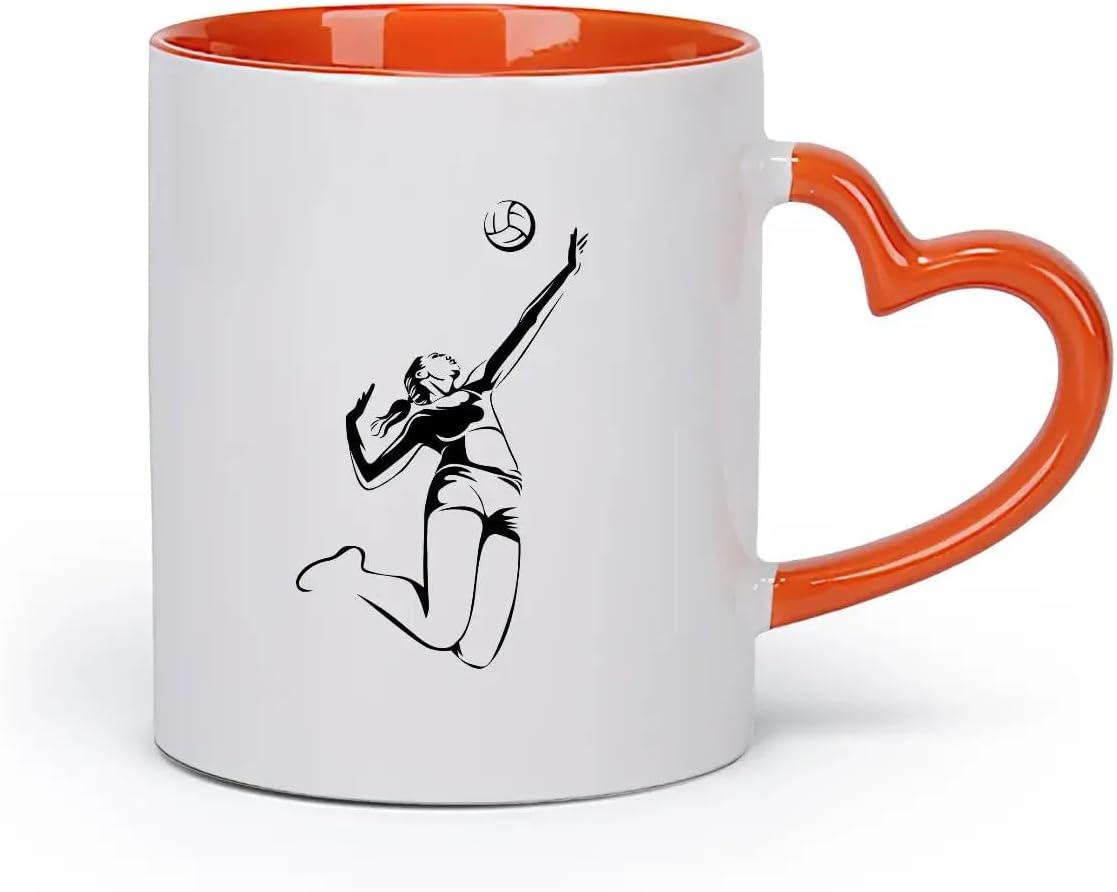image:imageCaf et boissons chaudes Logo des joueurs de volleyball jeu dquipe sportive 11oz320ml Cadeau humoristique pour les amateurs de caf les collgues et les amis VertS08010