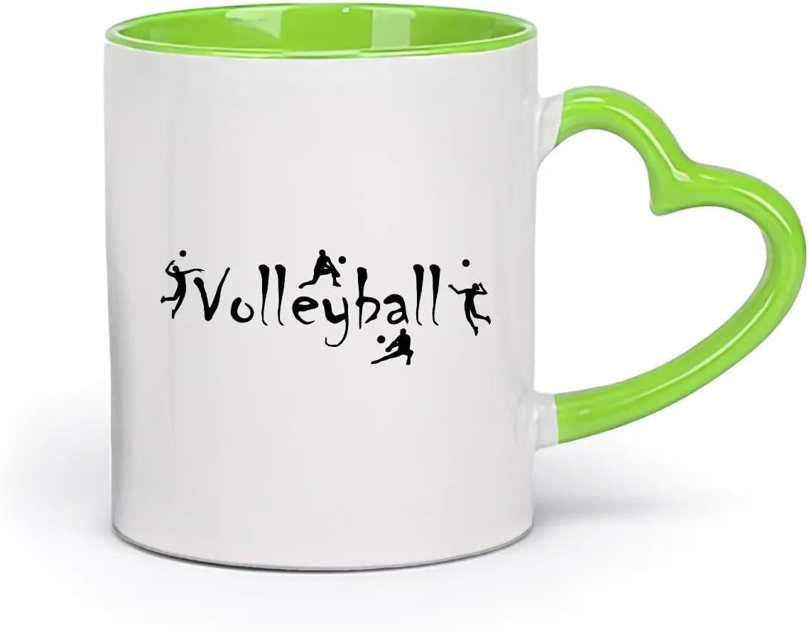 image:imageCaf et boissons chaudes Logo des joueurs de volleyball jeu dquipe sportive 11oz320ml Cadeau humoristique pour les amateurs de caf les collgues et les amis VertS08009