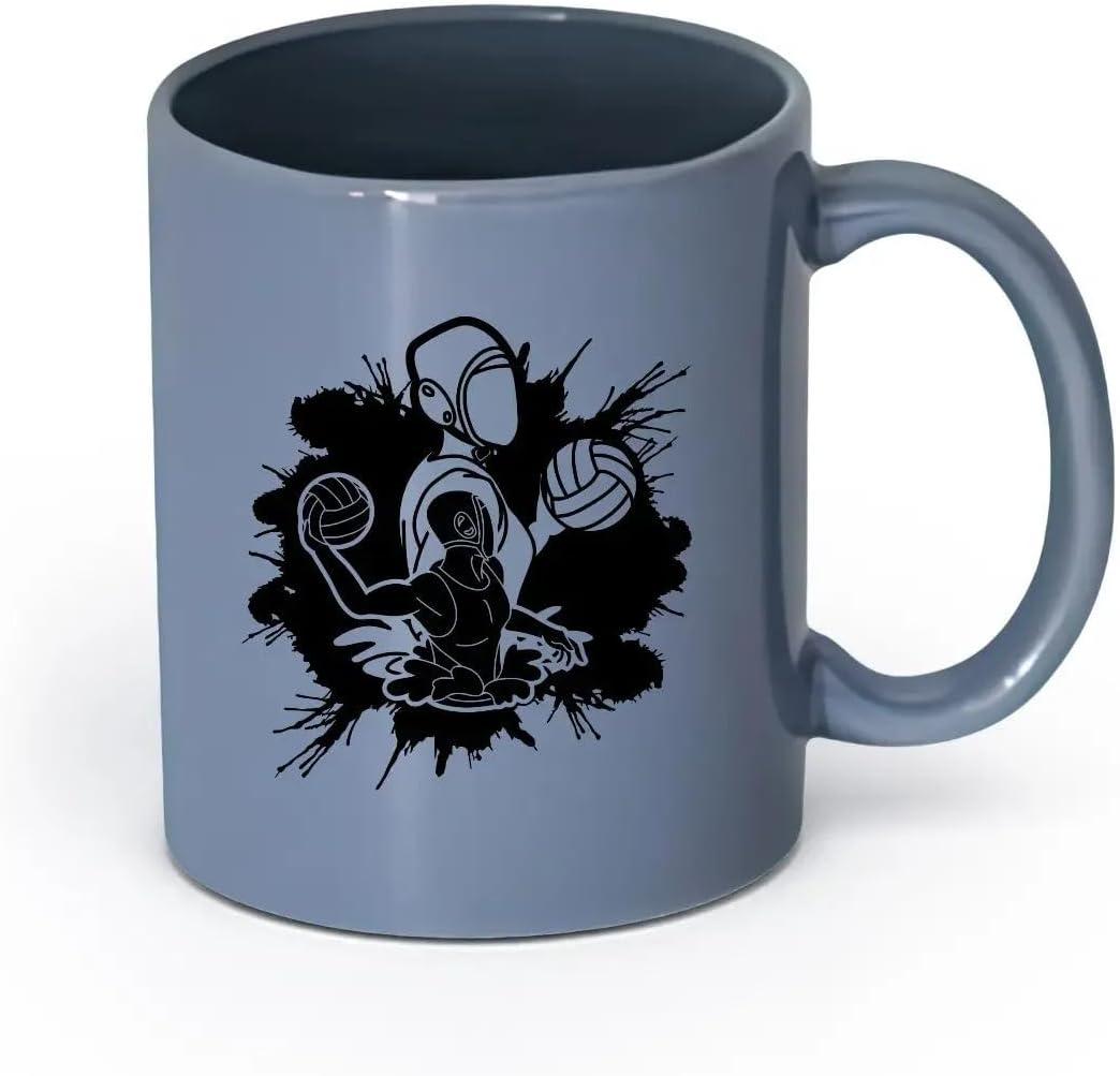 image:imageCaf et boissons chaudes Logo des joueurs de volleyball jeu dquipe sportive 11oz320ml Cadeau humoristique pour les amateurs de caf les collgues et les amis VertS08014