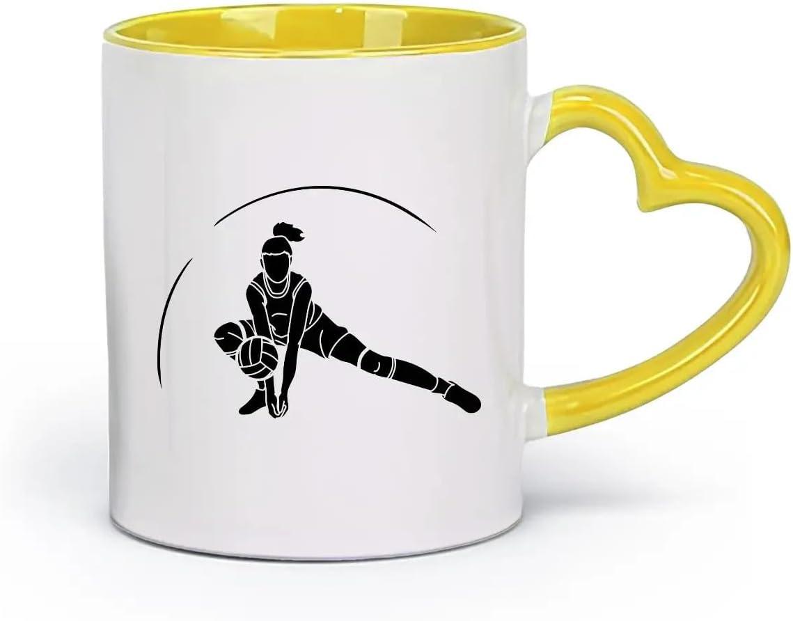 image:imageCaf et boissons chaudes Logo des joueurs de volleyball jeu dquipe sportive 11oz320ml Cadeau humoristique pour les amateurs de caf les collgues et les amis VertS08003