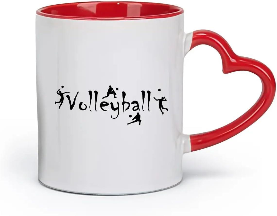 image:imageCaf et boissons chaudes Logo des joueurs de volleyball jeu dquipe sportive 11oz320ml Cadeau humoristique pour les amateurs de caf les collgues et les amis VertS08009