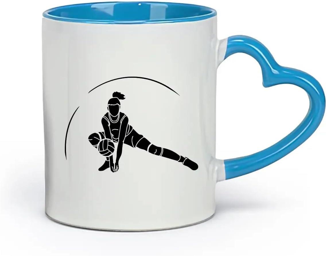 image:imageCaf et boissons chaudes Logo des joueurs de volleyball jeu dquipe sportive 11oz320ml Cadeau humoristique pour les amateurs de caf les collgues et les amis VertS08003