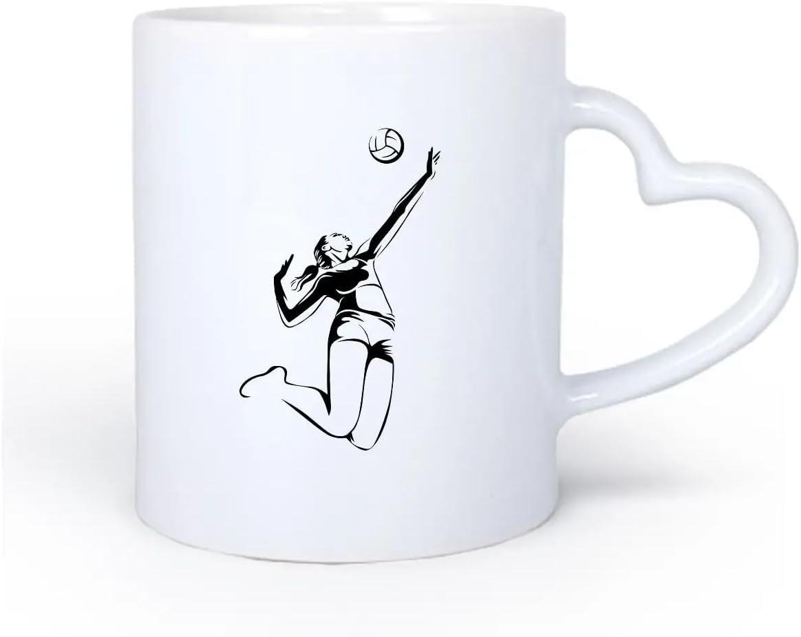 image:imageCaf et boissons chaudes Logo des joueurs de volleyball jeu dquipe sportive 11oz320ml Cadeau humoristique pour les amateurs de caf les collgues et les amis VertS08010