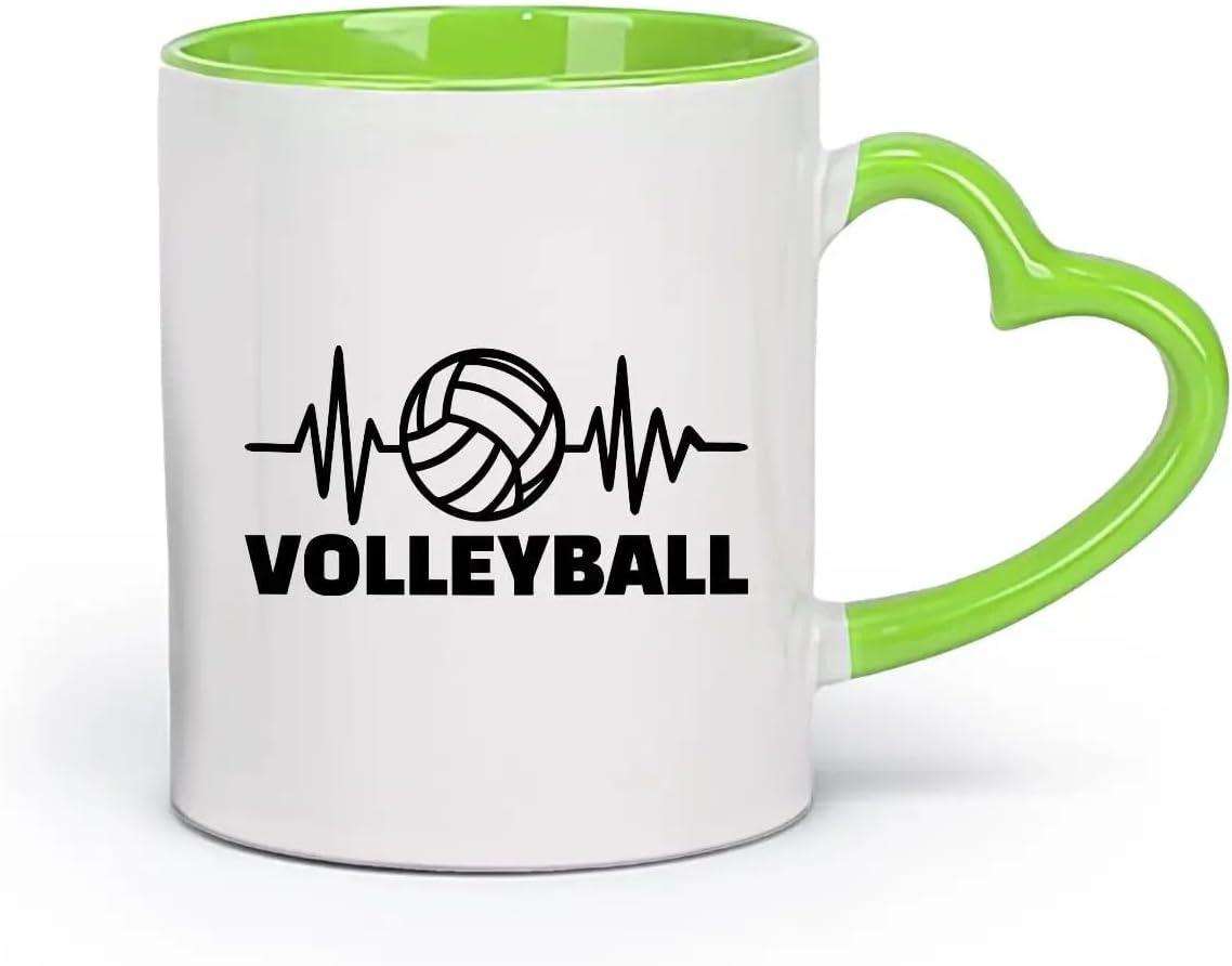 image:imageCaf et boissons chaudes Logo des joueurs de volleyball jeu dquipe sportive 11oz320ml Cadeau humoristique pour les amateurs de caf les collgues et les amis VertS08002