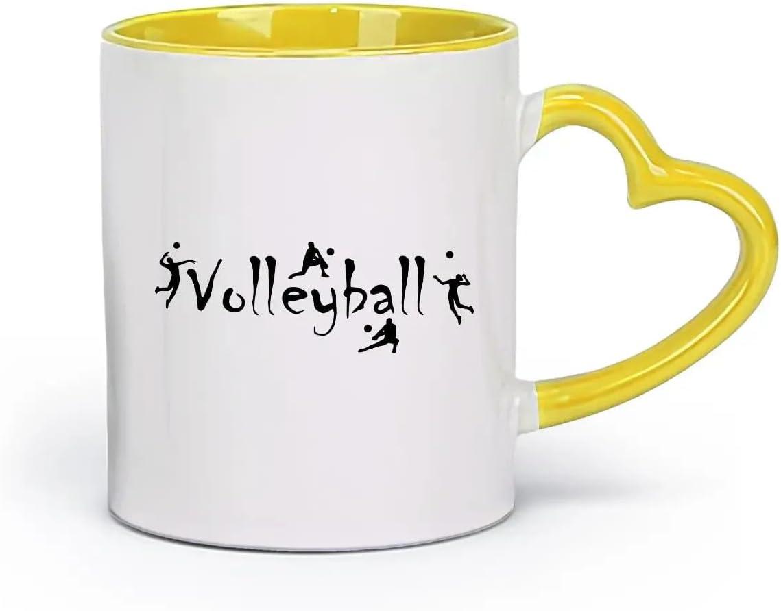 image:imageCaf et boissons chaudes Logo des joueurs de volleyball jeu dquipe sportive 11oz320ml Cadeau humoristique pour les amateurs de caf les collgues et les amis VertS08009