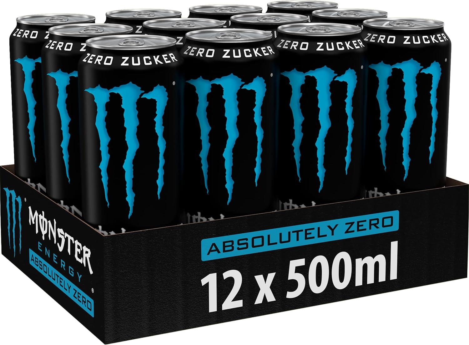 image:imageCanette Monster Energy Absolutely Zero Boisson nergisante Sans Sucre Energy Drink avec Taurine et Cafine Pack de 12 12 x 50 cl