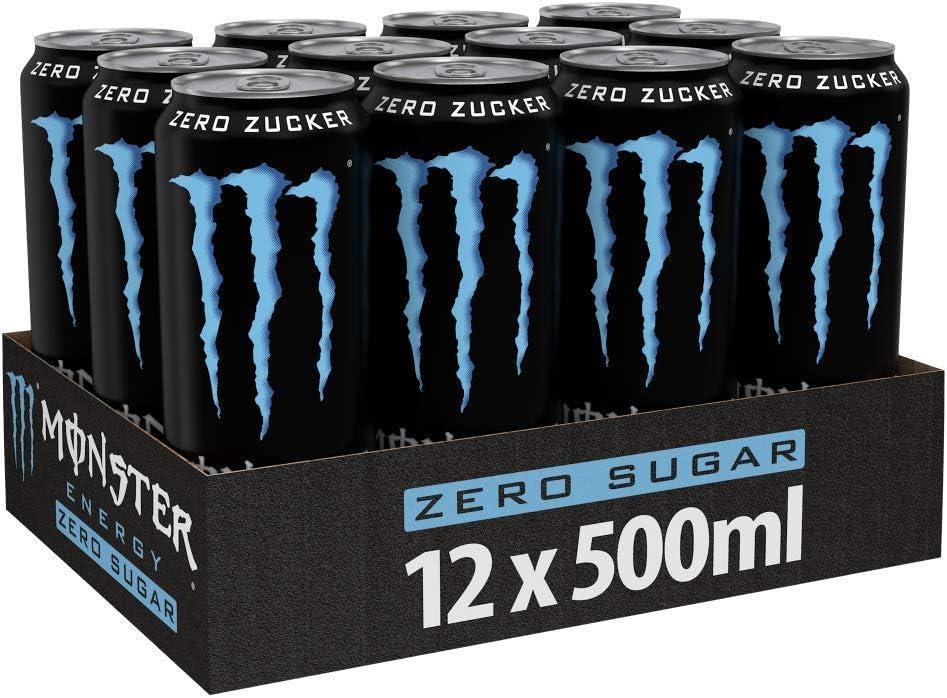 image:imageCanette Monster Energy Absolutely Zero Boisson nergisante Sans Sucre Energy Drink avec Taurine et Cafine Pack de 12 12 x 50 cl