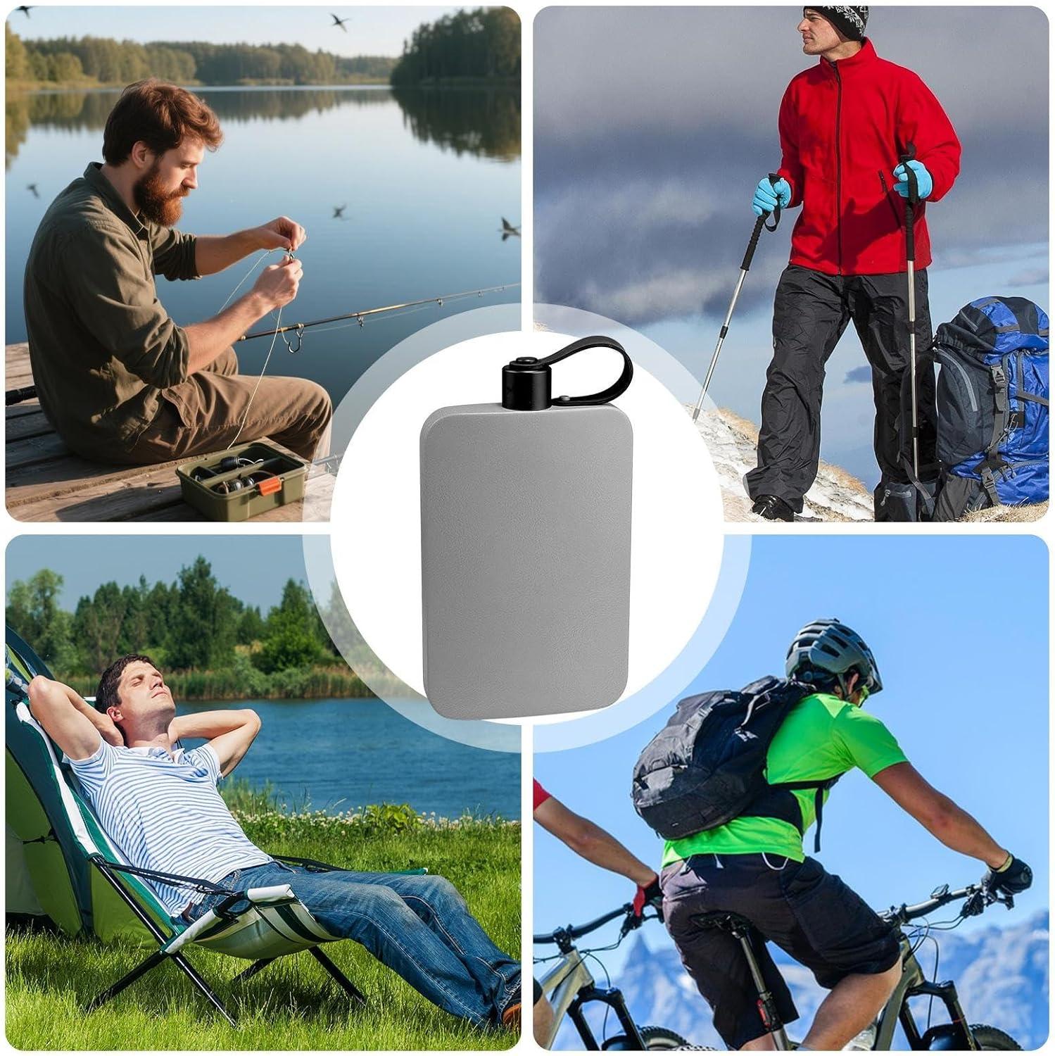 image:imageGourde PlateGourde Sport En Acier Inoxydable Avec Bouchon Tumbler Plat 500ml Pour cole Voyage Salle De Sport Concert Extrieur Camping Randonne
